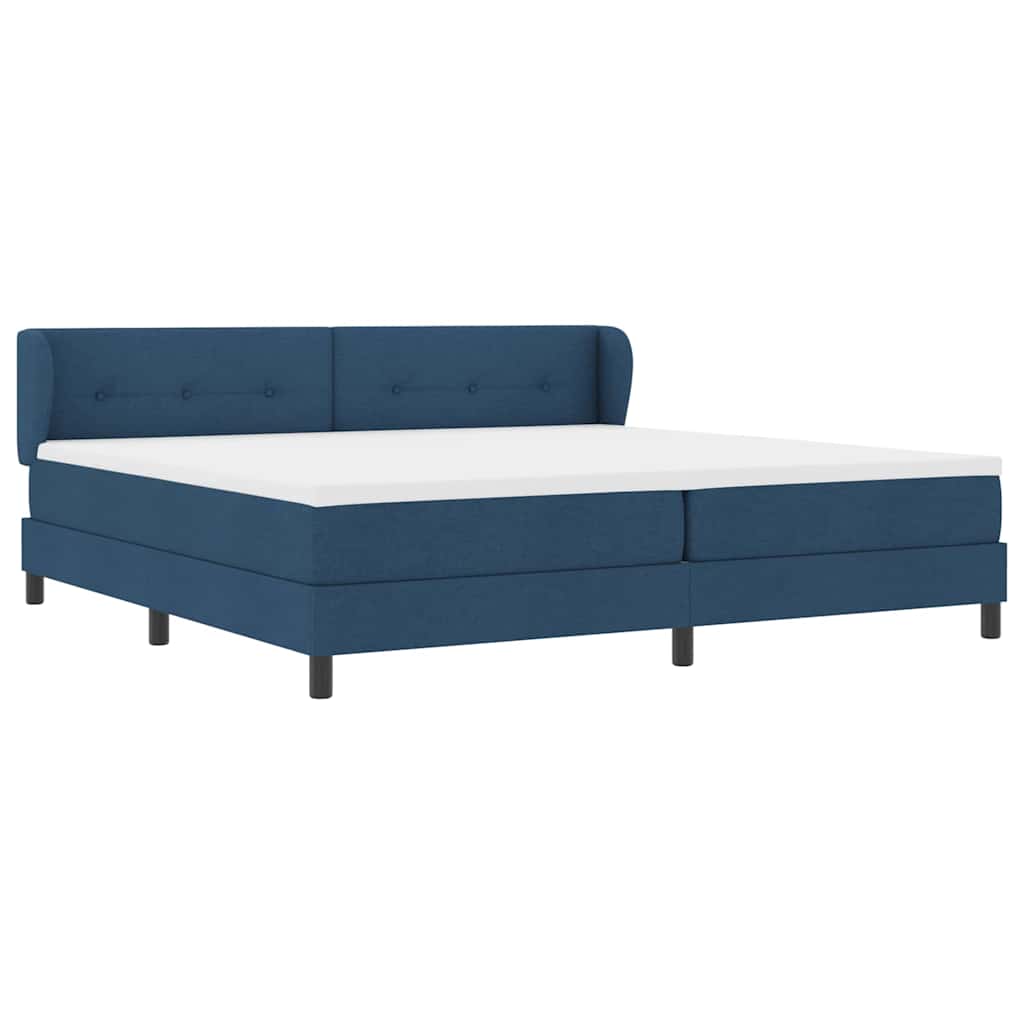 vidaXL Κρεβάτι με ελατήρια με κεφαλάρι Μπλε 200 x 200 cm ύφασμα
