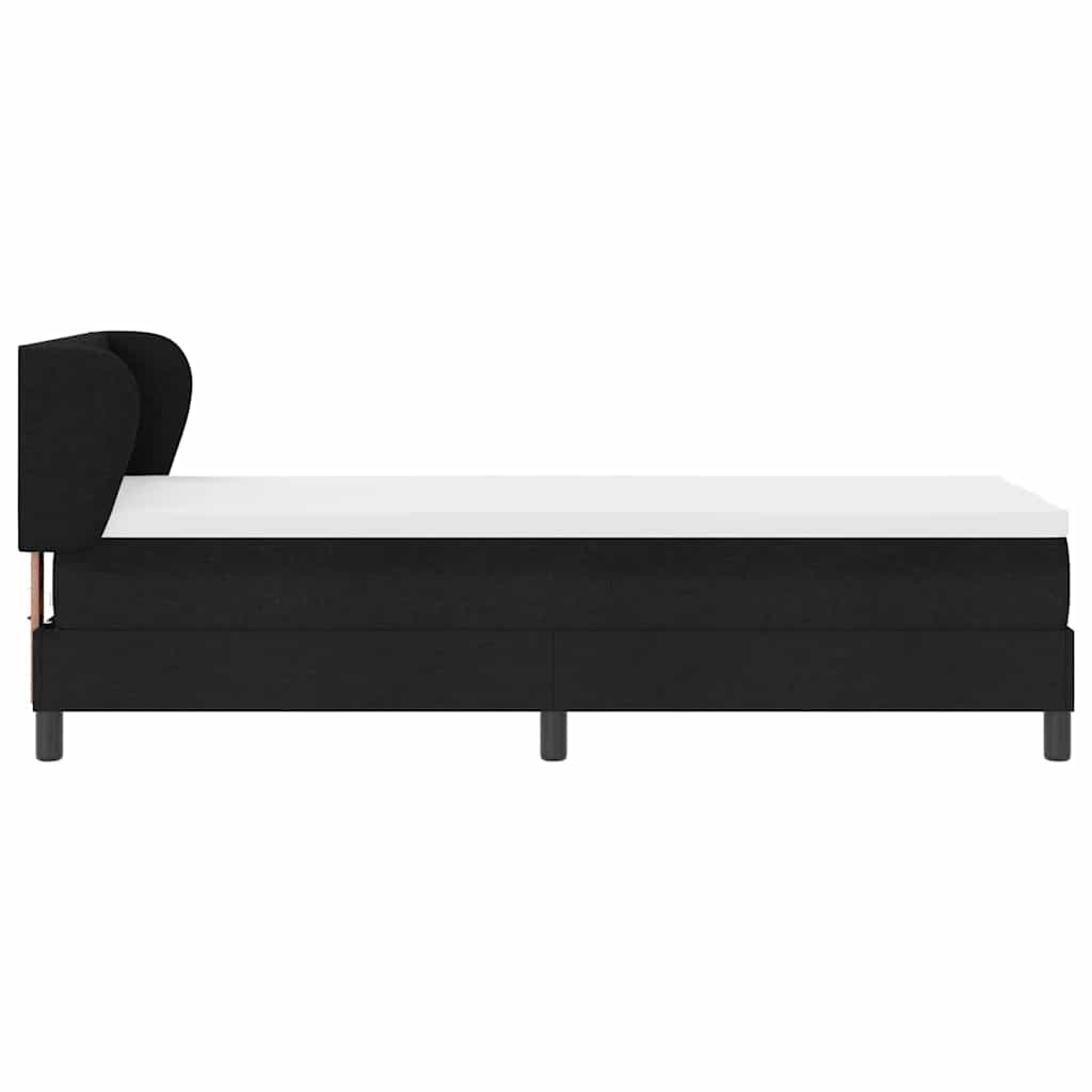 vidaXL Κρεβάτι με ελατήρια με κεφαλάρι Μαύρο 80 x 200 cm ύφασμα