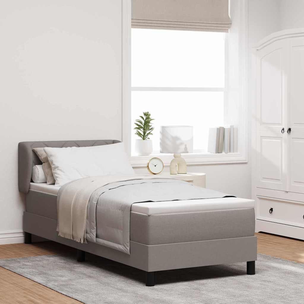 vidaXL Κρεβάτι με ελατήρια με κεφαλάρι Taupe 80 x 200 cm ύφασμα