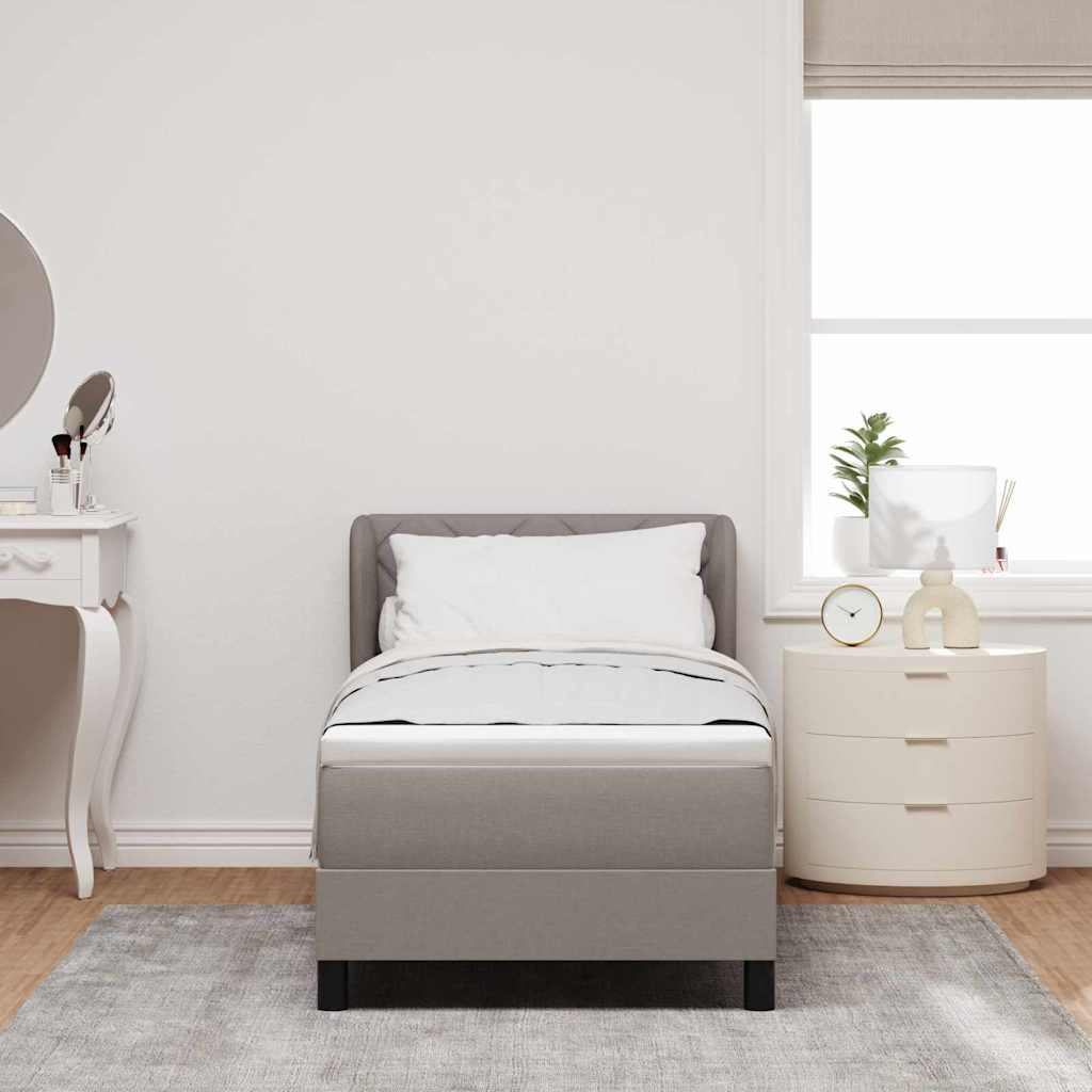 vidaXL Κρεβάτι με ελατήρια με κεφαλάρι Taupe 80 x 200 cm ύφασμα