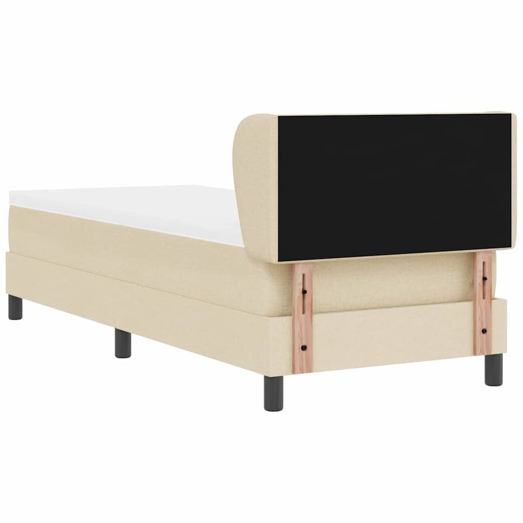 vidaXL Κρεβάτι με ελατήρια με κεφαλάρι Κρεμ 80 x 200 cm ύφασμα
