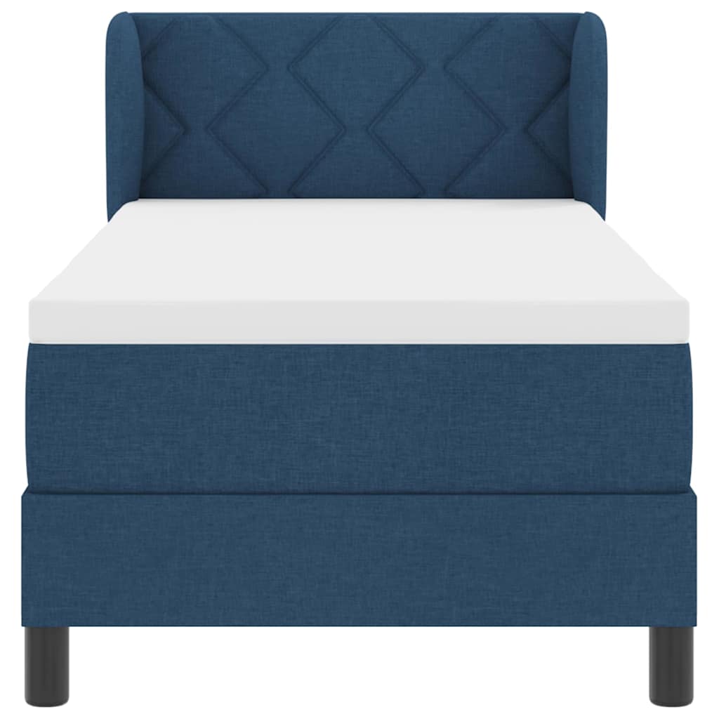 vidaXL Κρεβάτι με ελατήρια με κεφαλάρι Μπλε 80 x 200 cm ύφασμα