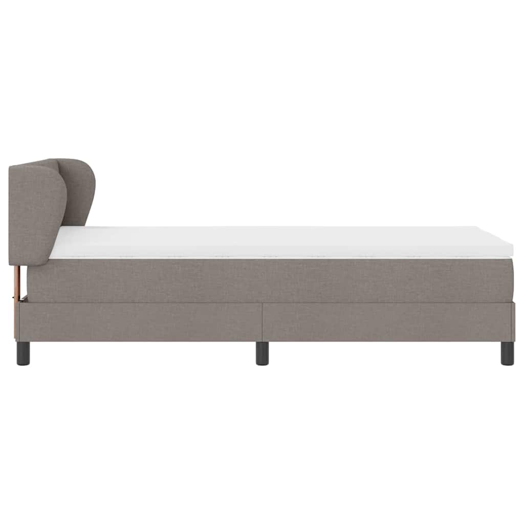 vidaXL Κρεβάτι με ελατήρια με κεφαλάρι Taupe 90 x 190 cm ύφασμα