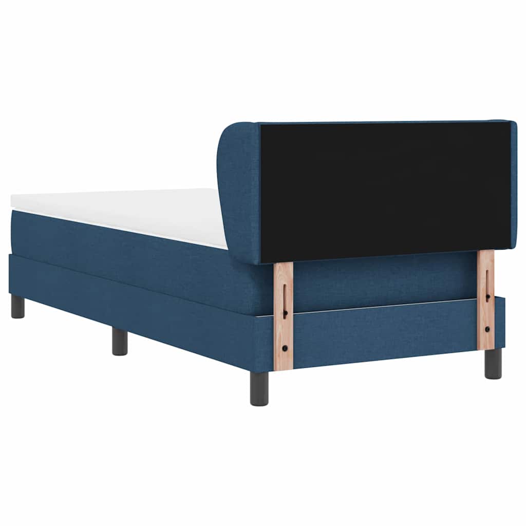 vidaXL Κρεβάτι με ελατήρια με μαξιλάρι Μπλε 90 x 190 cm ύφασμα