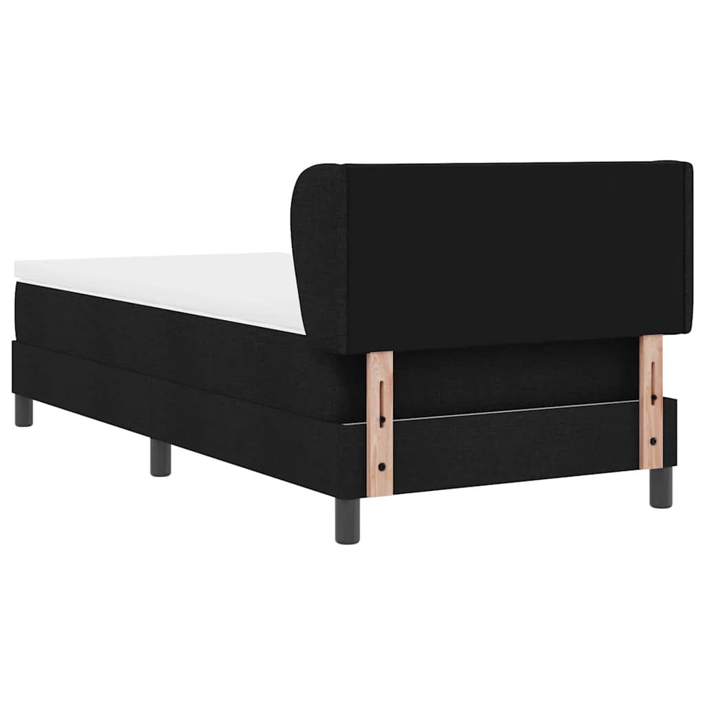 κρεβάτι Box Spring με στρώμα vidaXL Μαύρο 90x200 εκ. Υφάσματος