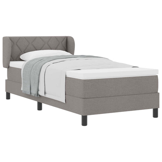 vidaXL Κρεβάτι με ελατήρια με κεφαλάρι Taupe 90 x 200 cm ύφασμα