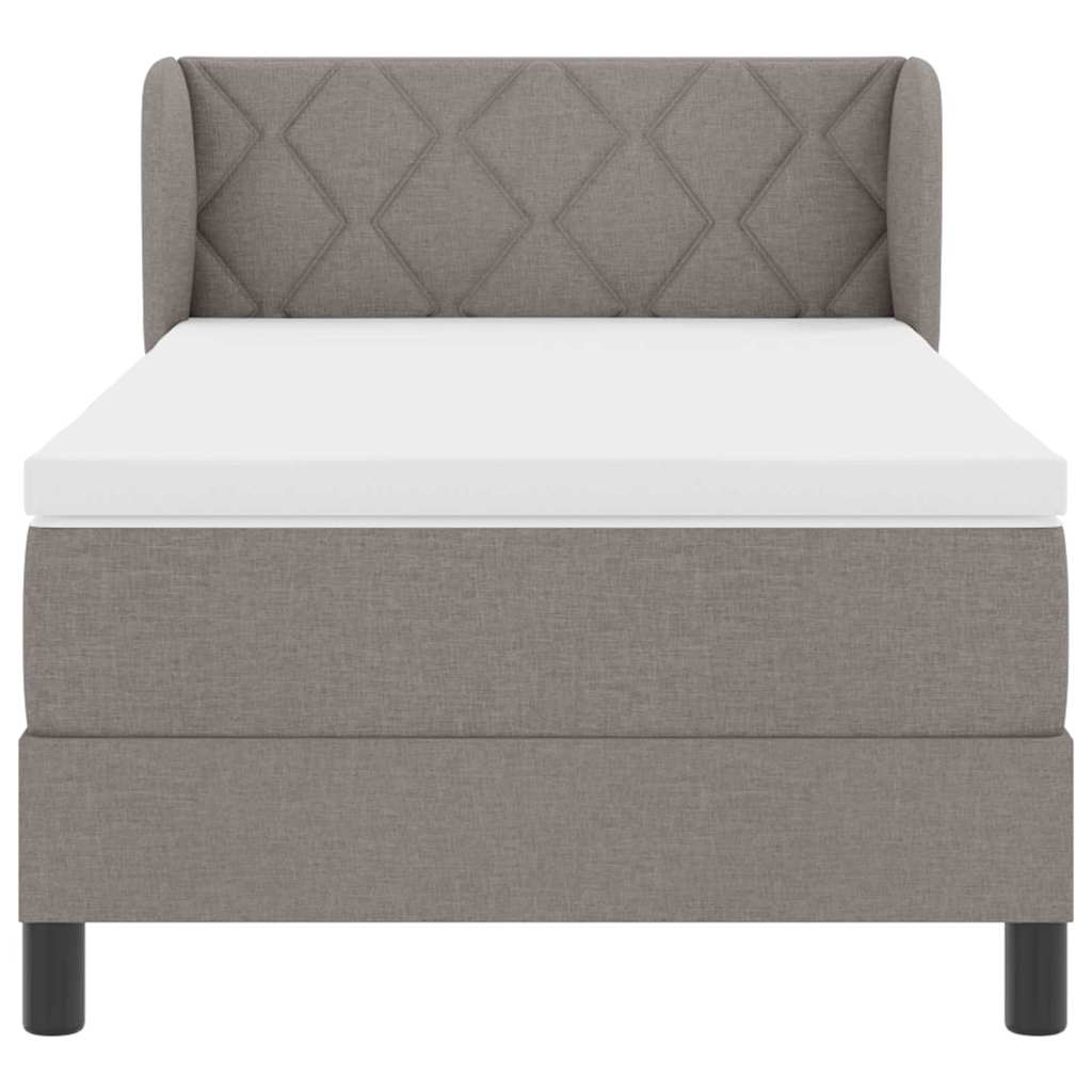 vidaXL Κρεβάτι με ελατήρια με κεφαλάρι Taupe 90 x 200 cm ύφασμα