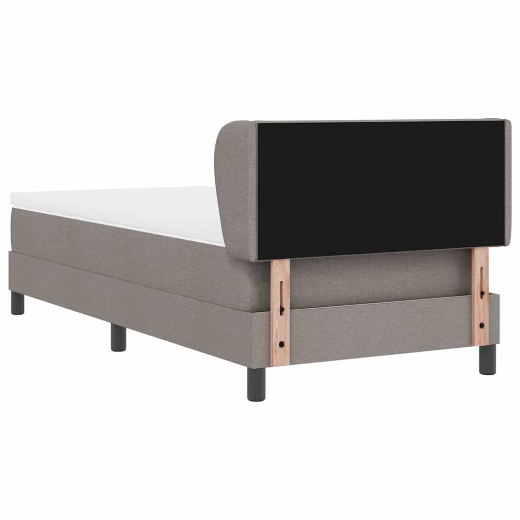 vidaXL Κρεβάτι box spring με στρώμα Taupe 100 x 200 cm ύφασμα