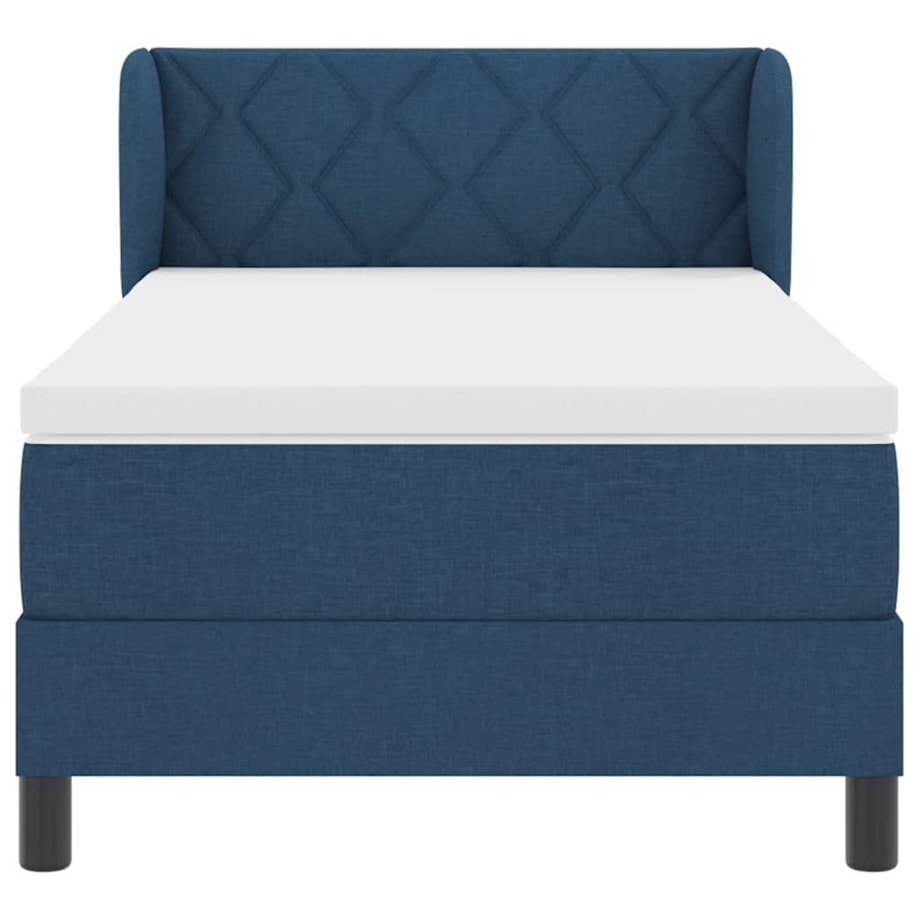 vidaXL Κρεβάτι με ελατήρια με κεφαλάρι Μπλε 100 x 200 cm ύφασμα