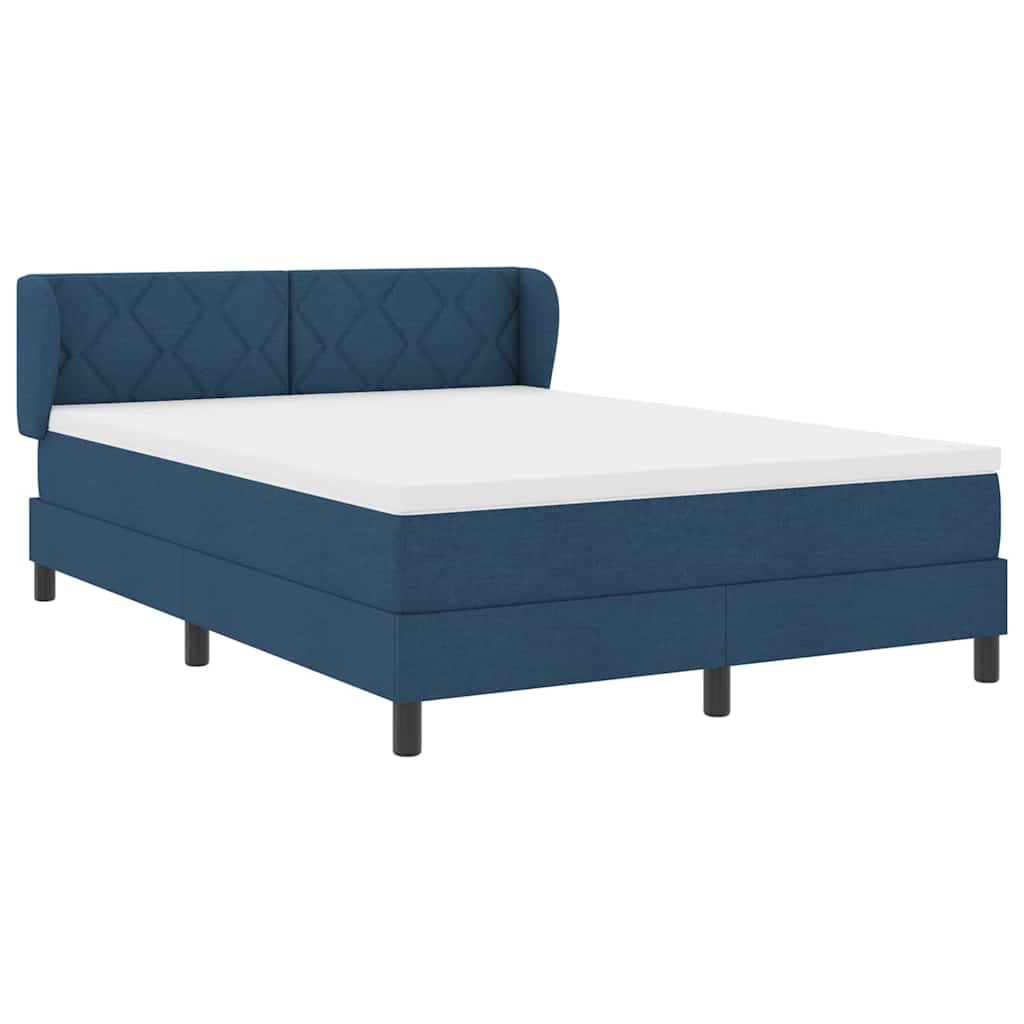 vidaXL Κρεβάτι με ελατήρια με κεφαλάρι Μπλε 140 x 190 cm ύφασμα