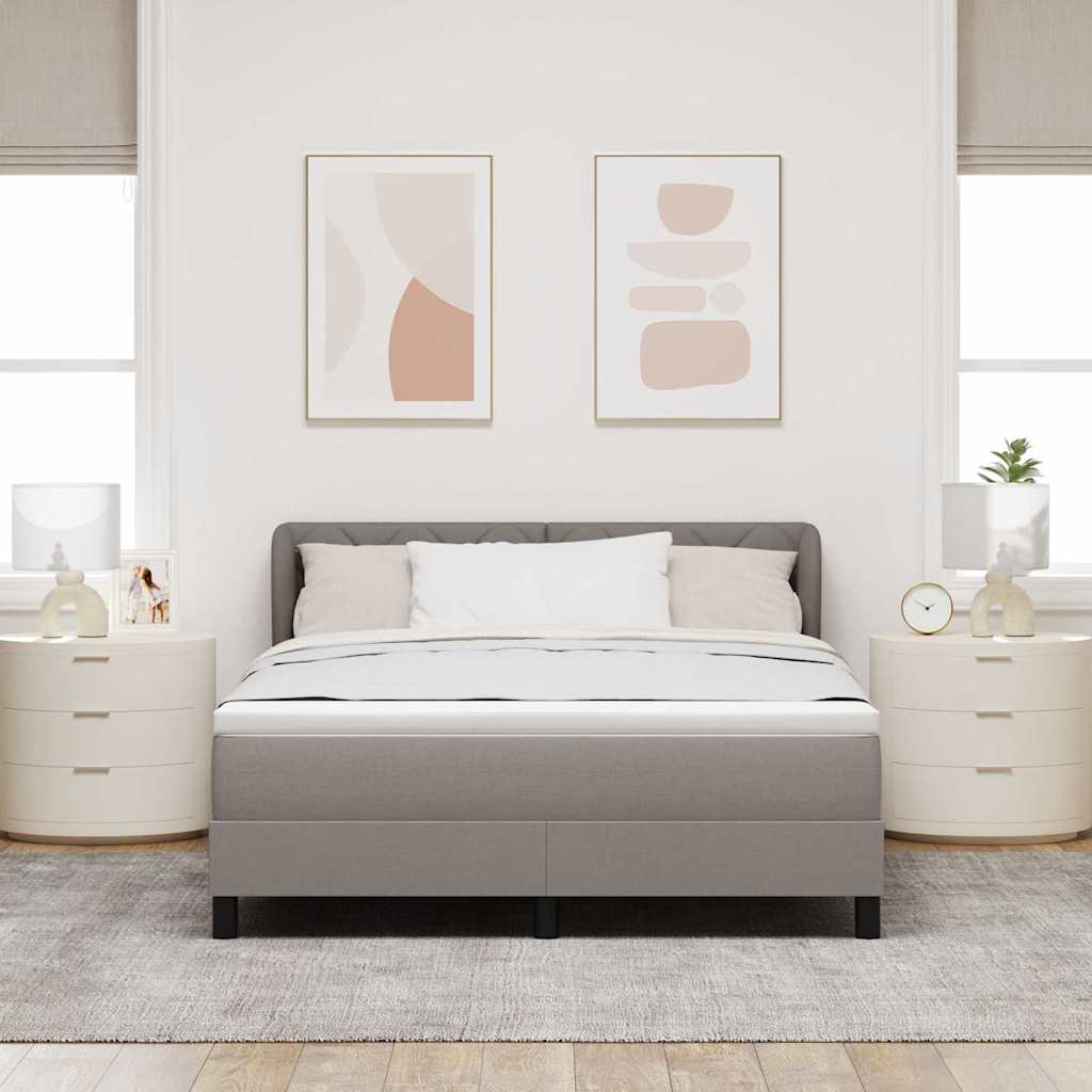 vidaXL Κρεβάτι με ελατήρια με κεφαλάρι Taupe 140 x 200 cm ύφασμα