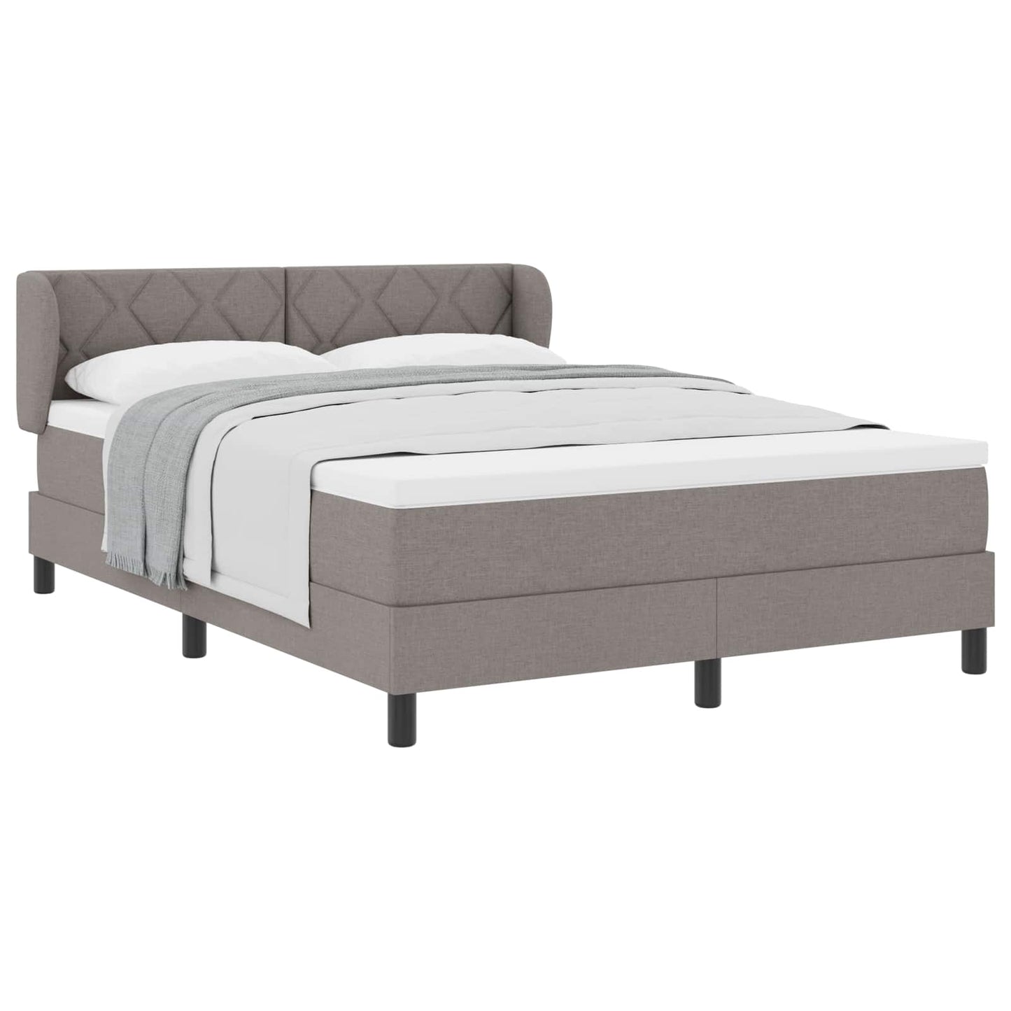 vidaXL Κρεβάτι με ελατήρια με κεφαλάρι Taupe 140 x 200 cm ύφασμα