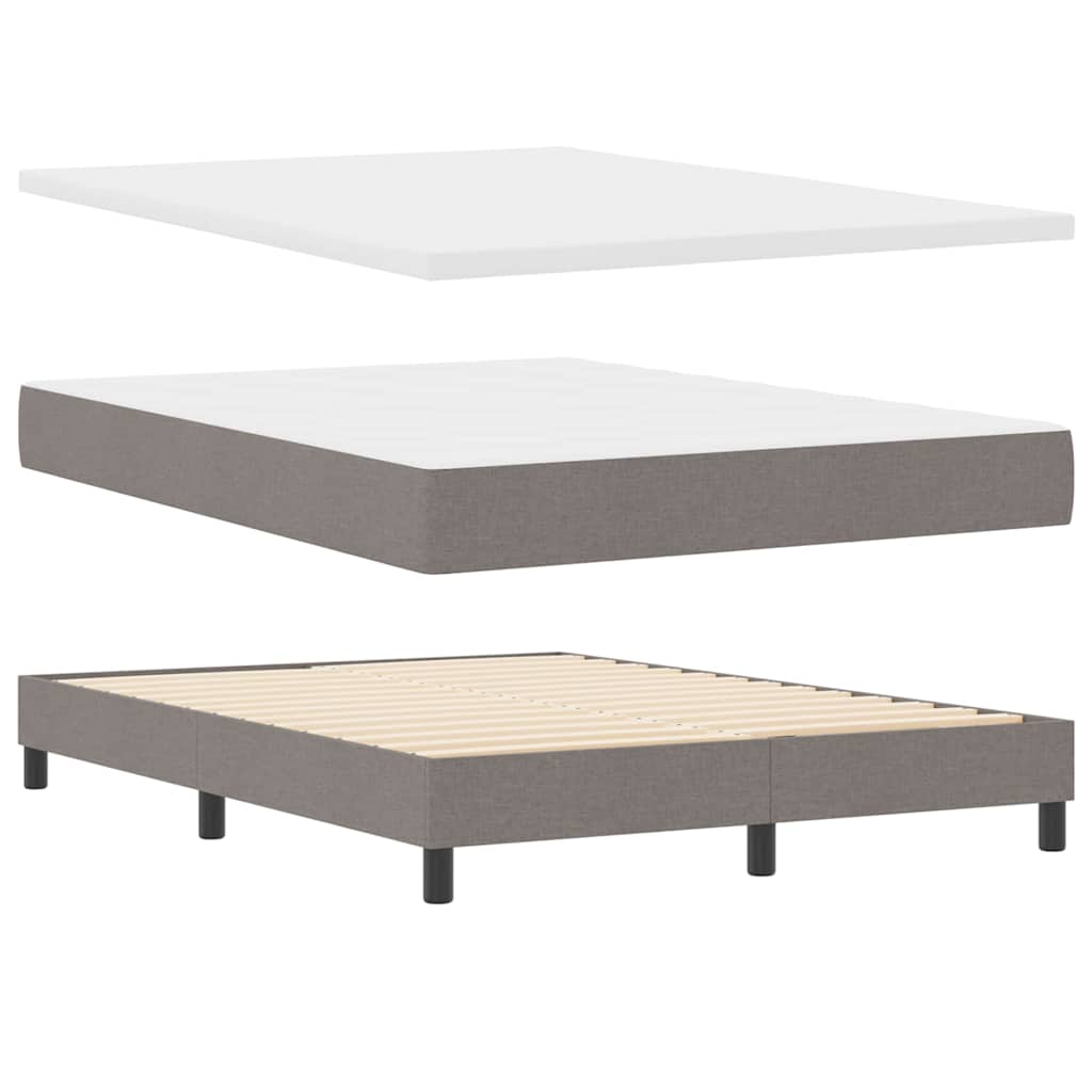 vidaXL Κρεβάτι με ελατήρια με κεφαλάρι Taupe 140 x 200 cm ύφασμα