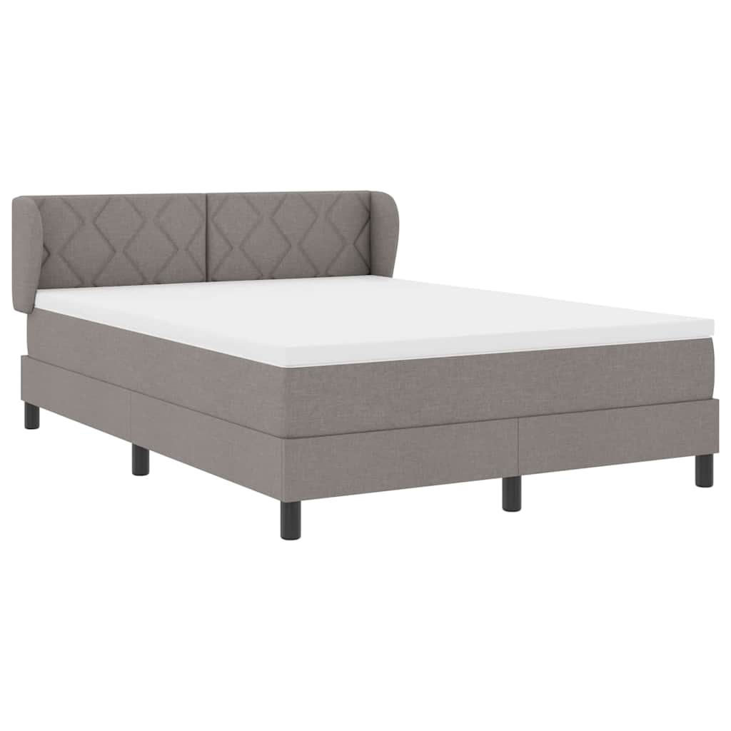 vidaXL Κρεβάτι με ελατήρια με κεφαλάρι Taupe 140 x 200 cm ύφασμα