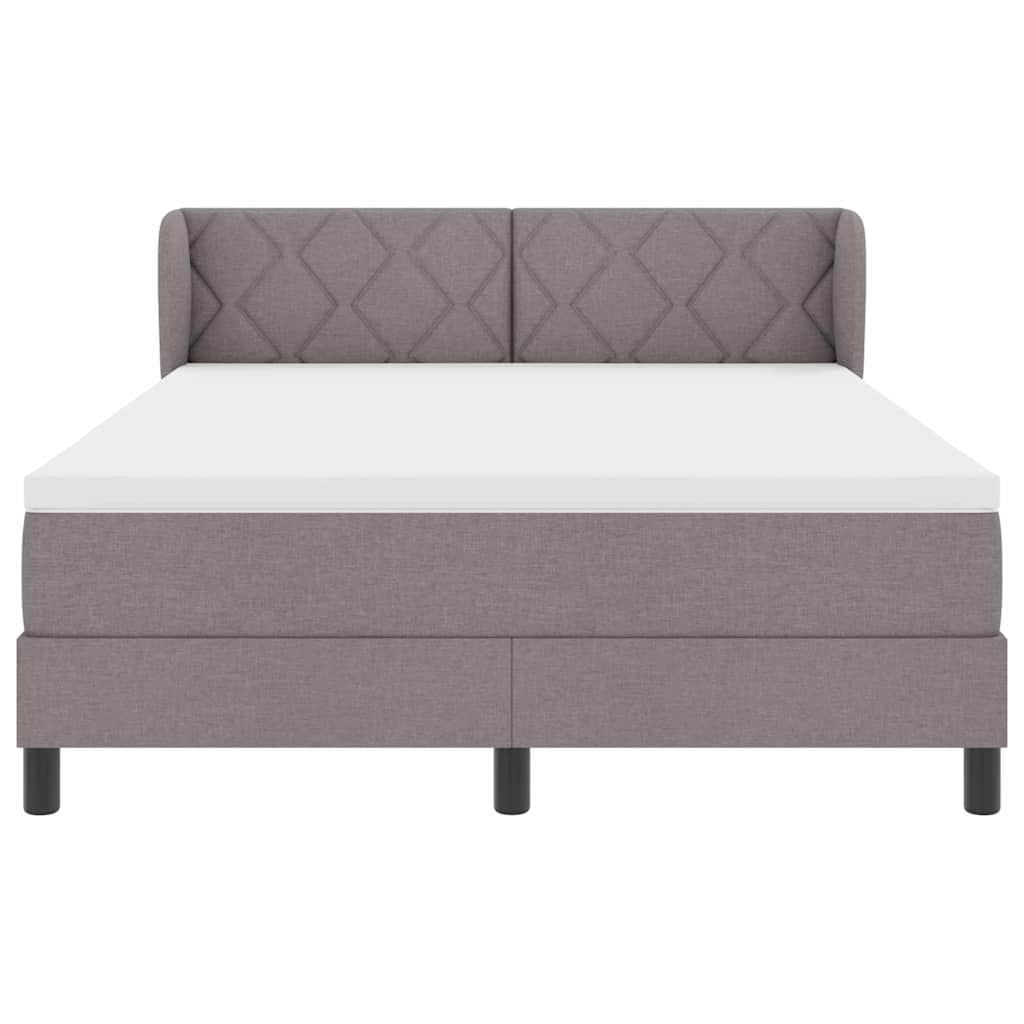 vidaXL Κρεβάτι με ελατήρια με κεφαλάρι Taupe 140 x 200 cm ύφασμα