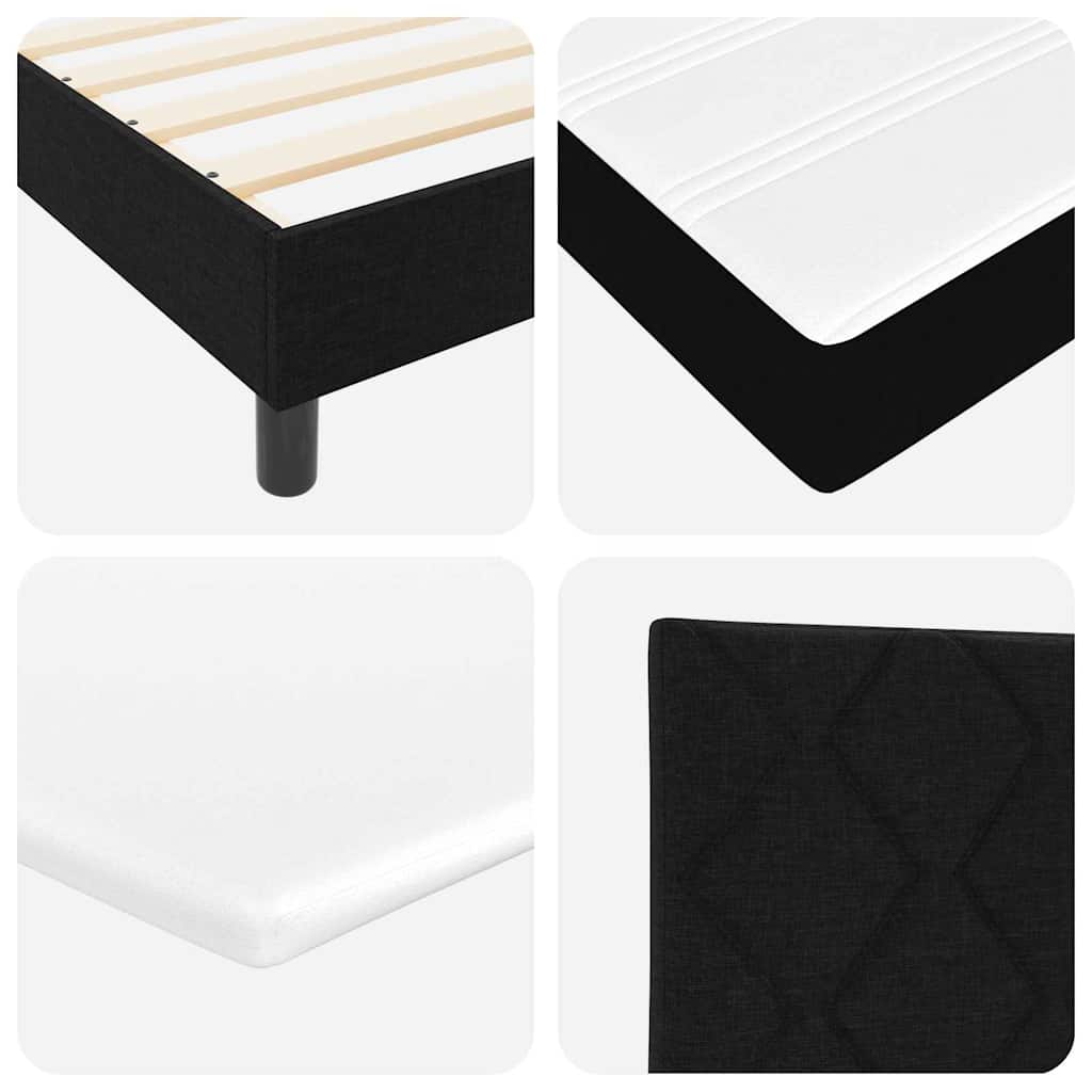 vidaXL Κρεβάτι με ελατήρια με κεφαλάρι Μαύρο 160 x 200 cm ύφασμα