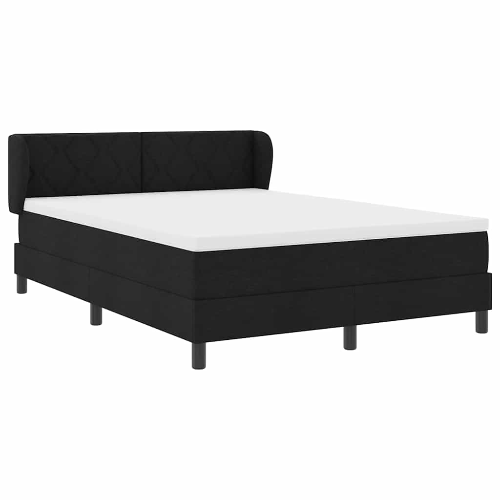 vidaXL Κρεβάτι με ελατήρια με κεφαλάρι Μαύρο 160 x 200 cm ύφασμα