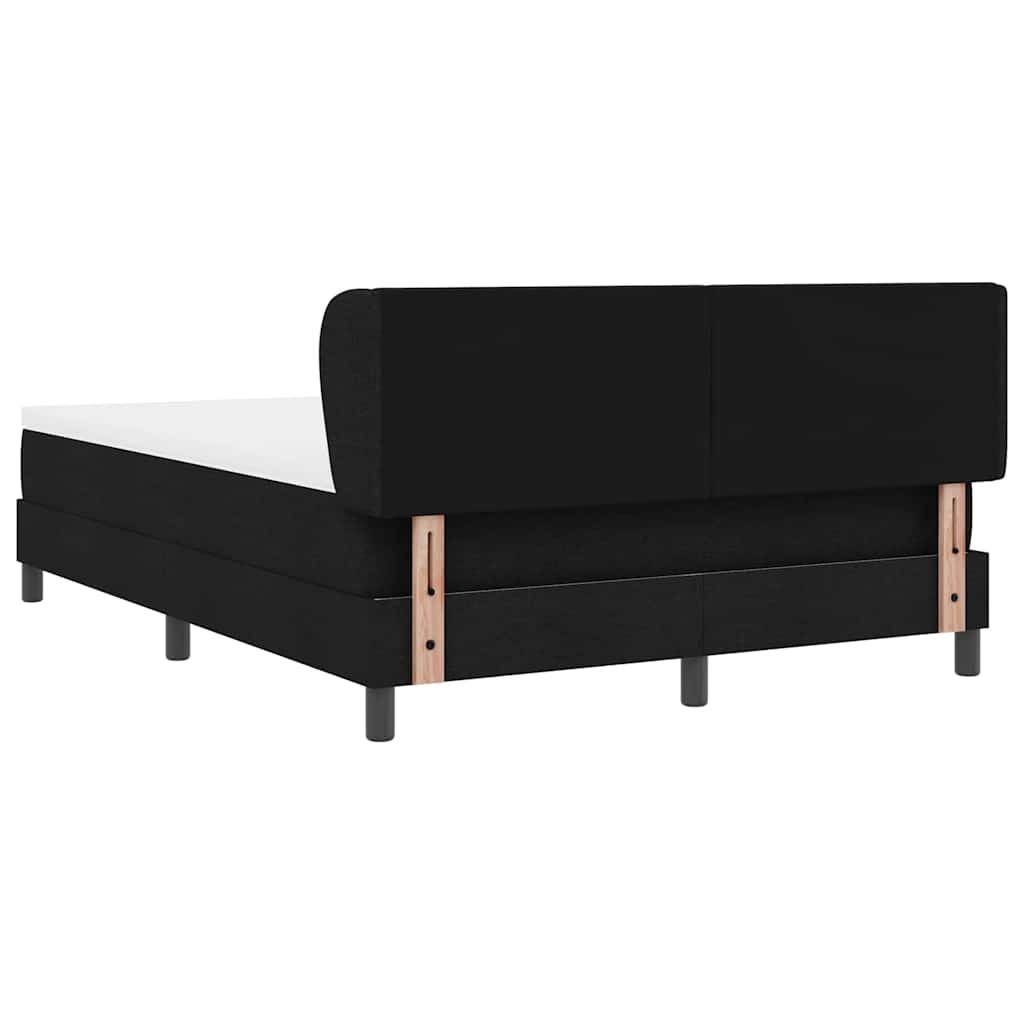 vidaXL Κρεβάτι με ελατήρια με κεφαλάρι Μαύρο 160 x 200 cm ύφασμα