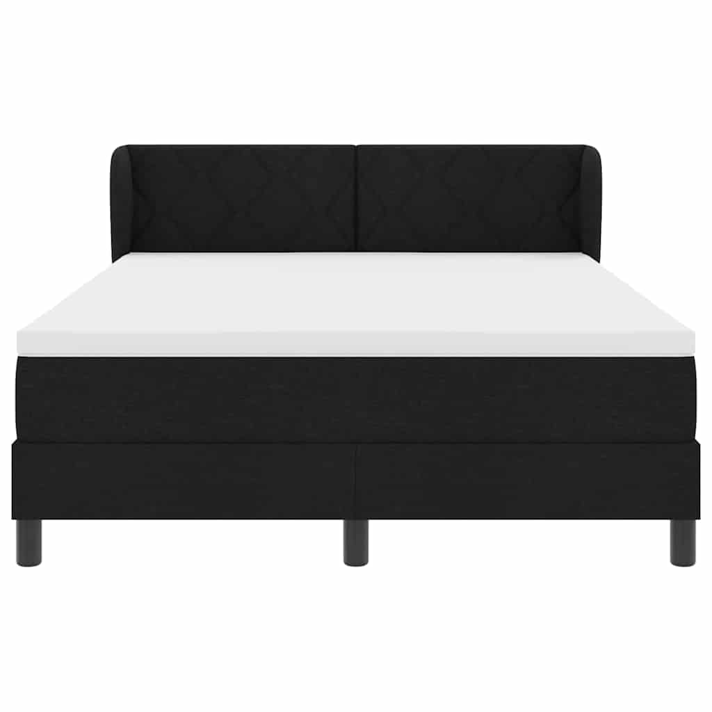 vidaXL Κρεβάτι με ελατήρια με κεφαλάρι Μαύρο 160 x 200 cm ύφασμα