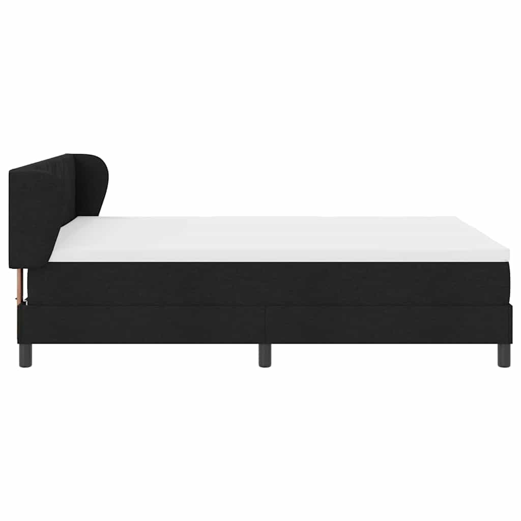 vidaXL Κρεβάτι με ελατήρια με κεφαλάρι Μαύρο 160 x 200 cm ύφασμα
