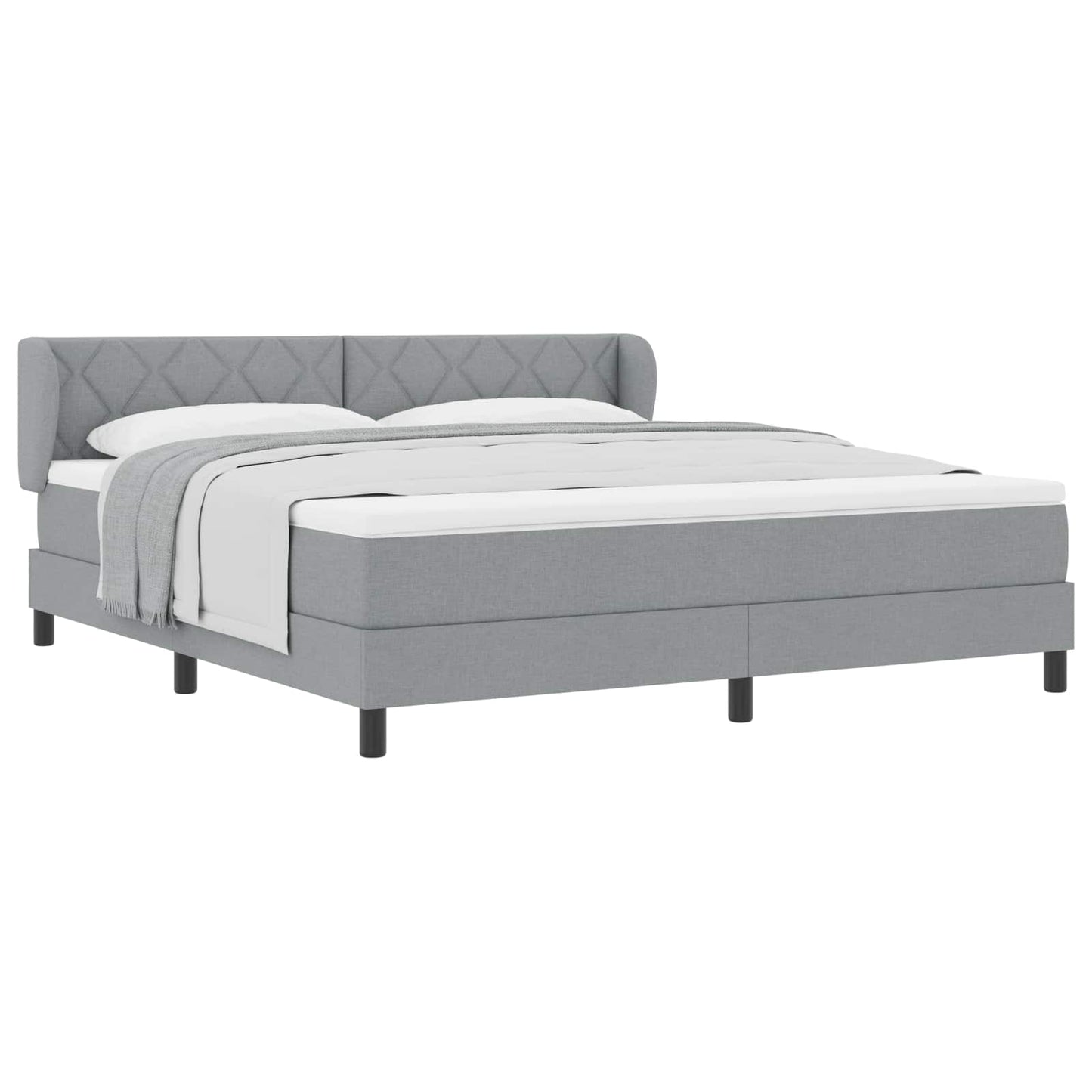 vidaXL Κρεβάτι με ελατήρια Ανοιχτό γκρι 180 x 200 cm ύφασμα