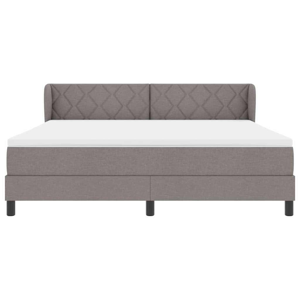 vidaXL Κρεβάτι με ελατήρια με κεφαλάρι Taupe 180 x 200 cm ύφασμα