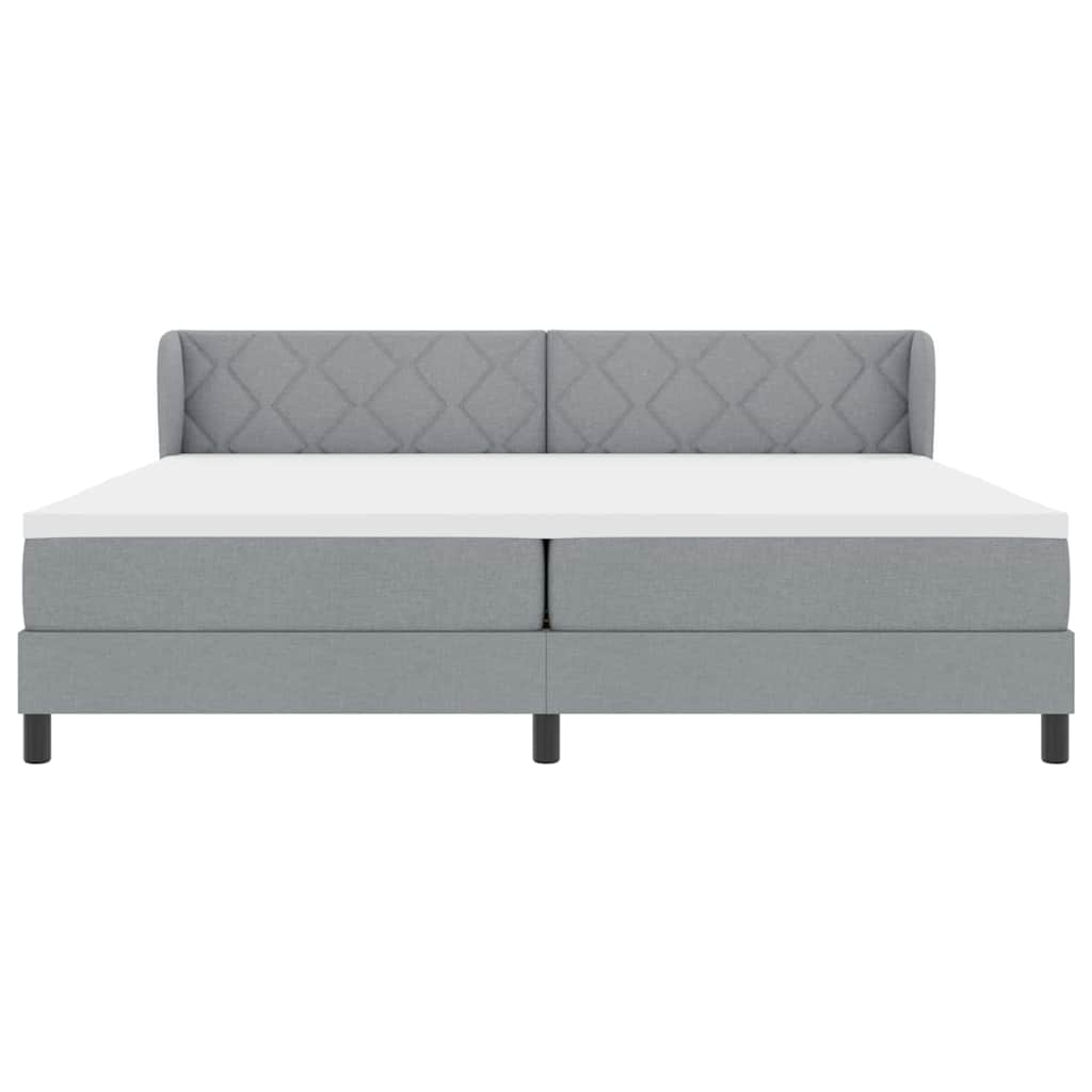 vidaXL Κρεβάτι με ελατήρια Ανοιχτό γκρι 200 x 200 cm ύφασμα