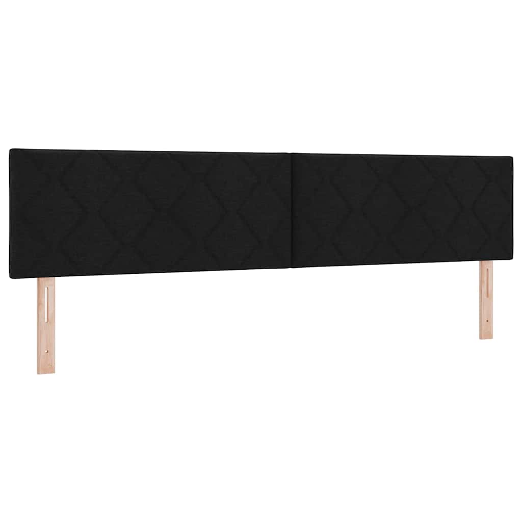 vidaXL Κρεβάτι με ελατήρια με κεφαλάρι Μαύρο 200 x 200 cm ύφασμα