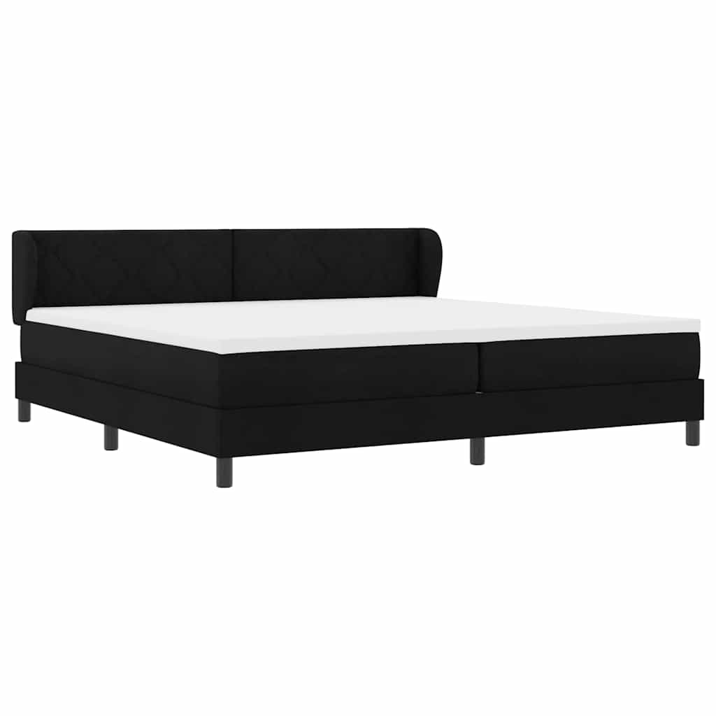vidaXL Κρεβάτι με ελατήρια με κεφαλάρι Μαύρο 200 x 200 cm ύφασμα