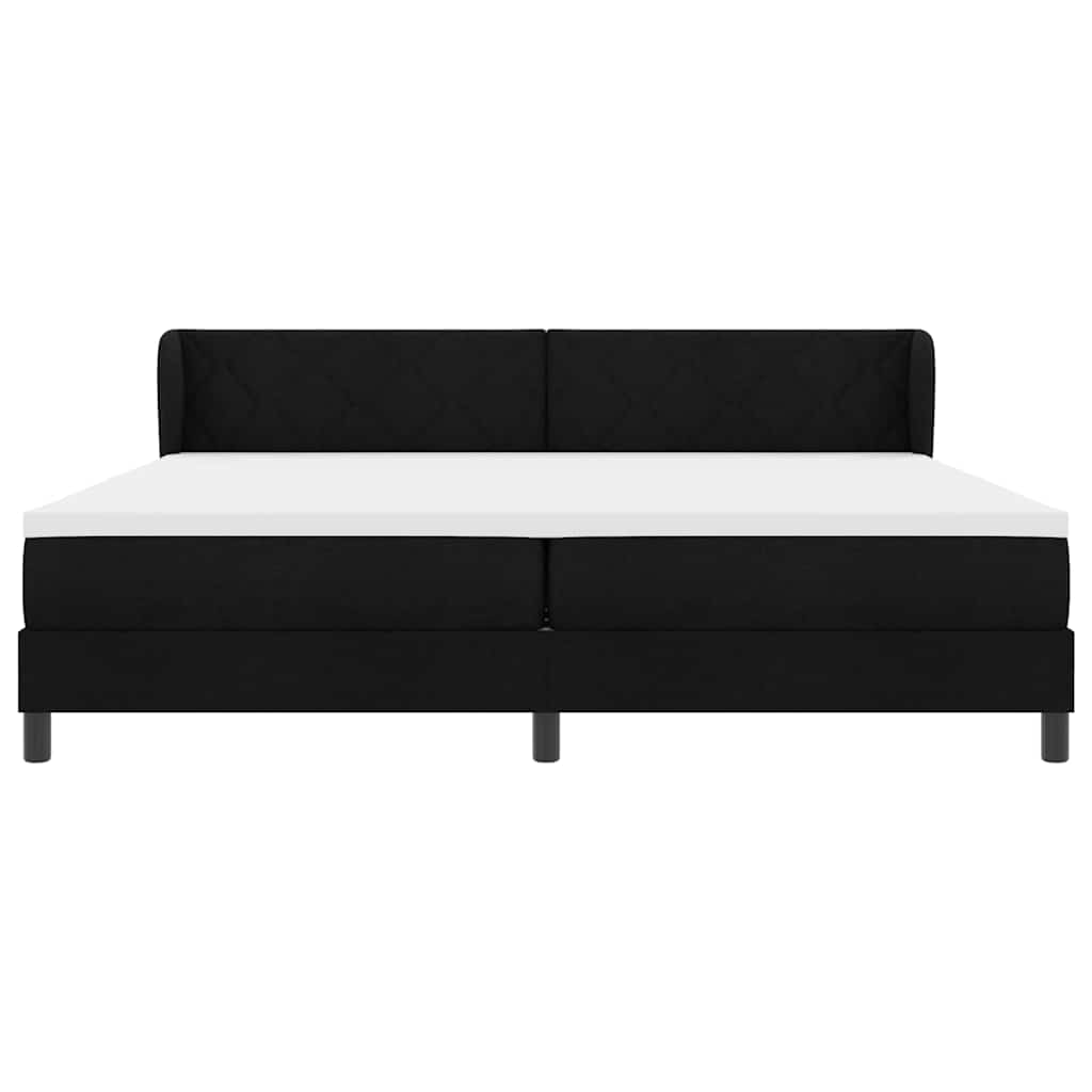 vidaXL Κρεβάτι με ελατήρια με κεφαλάρι Μαύρο 200 x 200 cm ύφασμα