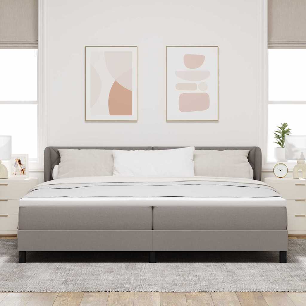 vidaXL Κρεβάτι με ελατήρια με κεφαλάρι Taupe 200 x 200 cm ύφασμα