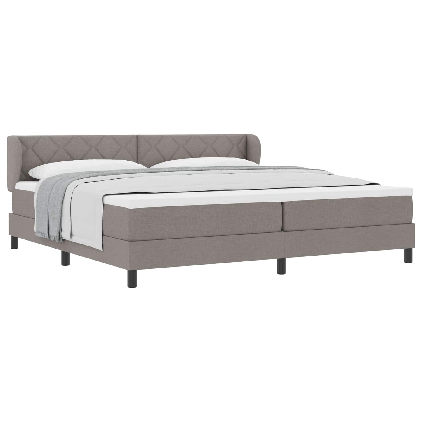 vidaXL Κρεβάτι με ελατήρια με κεφαλάρι Taupe 200 x 200 cm ύφασμα