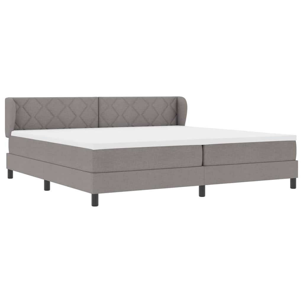 vidaXL Κρεβάτι με ελατήρια με κεφαλάρι Taupe 200 x 200 cm ύφασμα