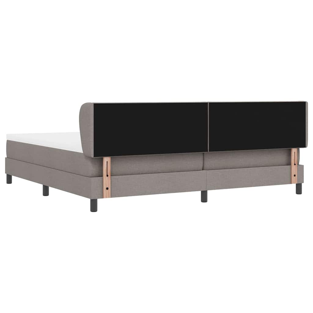 vidaXL Κρεβάτι με ελατήρια με κεφαλάρι Taupe 200 x 200 cm ύφασμα