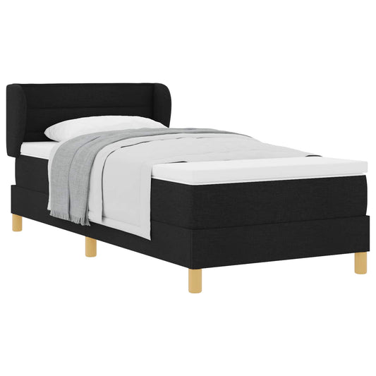 vidaXL Κρεβάτι με ελατήρια με στρώμα Μαύρο 80 x 200 cm ύφασμα