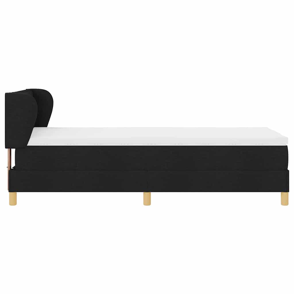 vidaXL Κρεβάτι με ελατήρια με στρώμα Μαύρο 80 x 200 cm ύφασμα