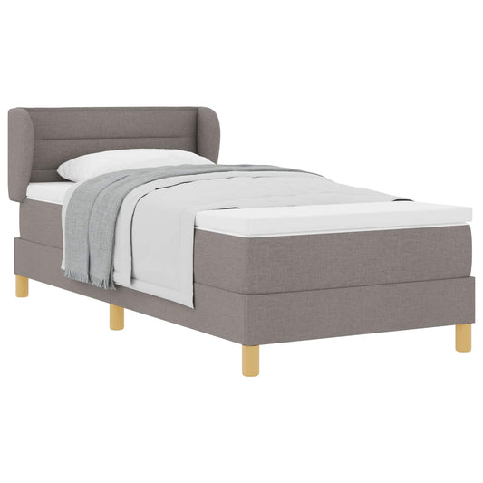 vidaXL Κρεβάτι με ελατήρια με στρώμα Taupe 90 x 190 cm ύφασμα