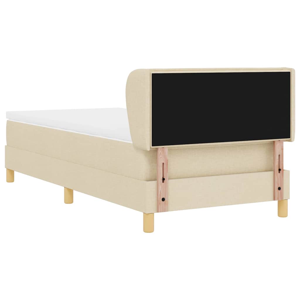vidaXL Κρεβάτι με ελατήρια με στρώμα Κρεμ 90 x 190 cm ύφασμα