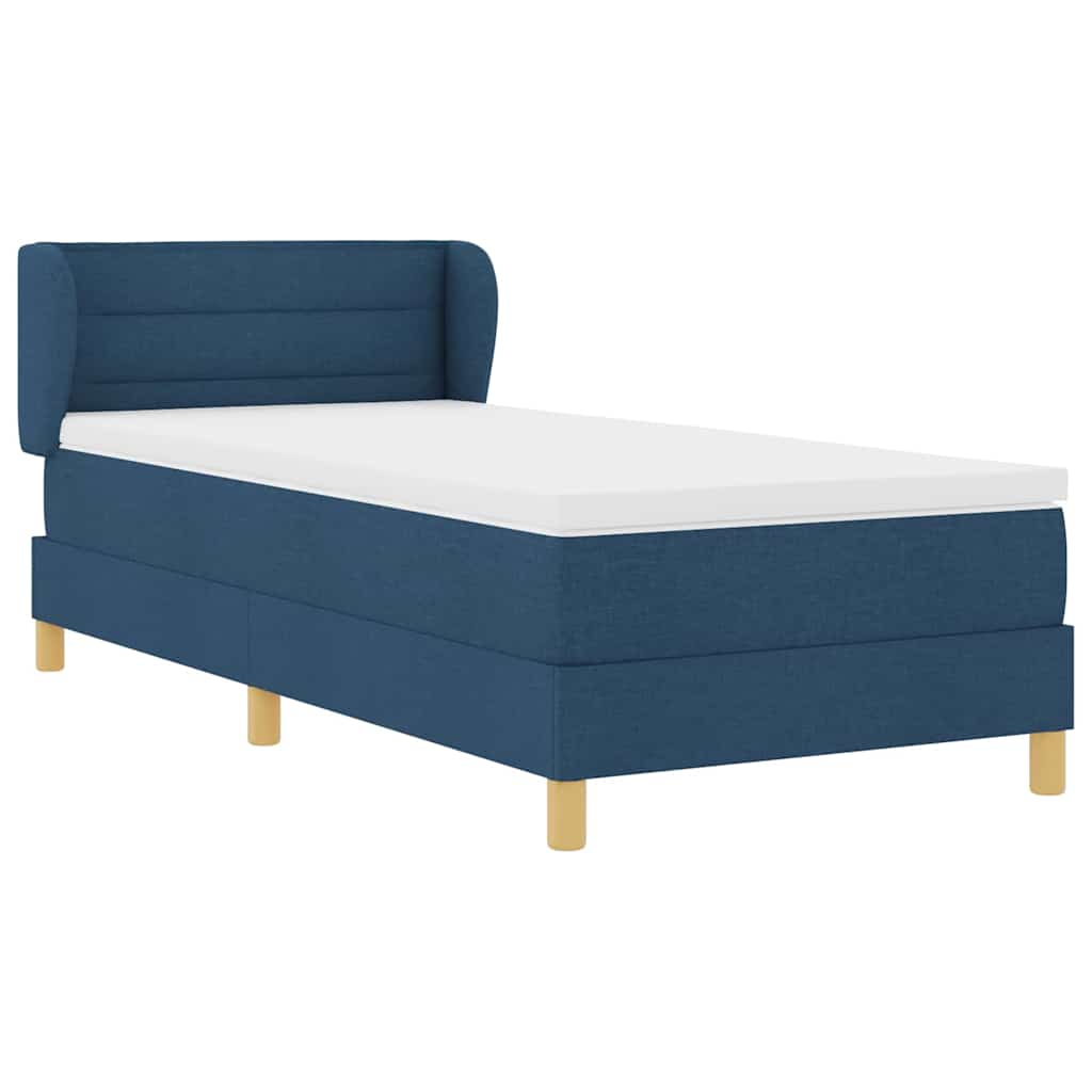 vidaXL Κρεβάτι με ελατήρια με στρώμα Μπλε 90 x 200 cm ύφασμα