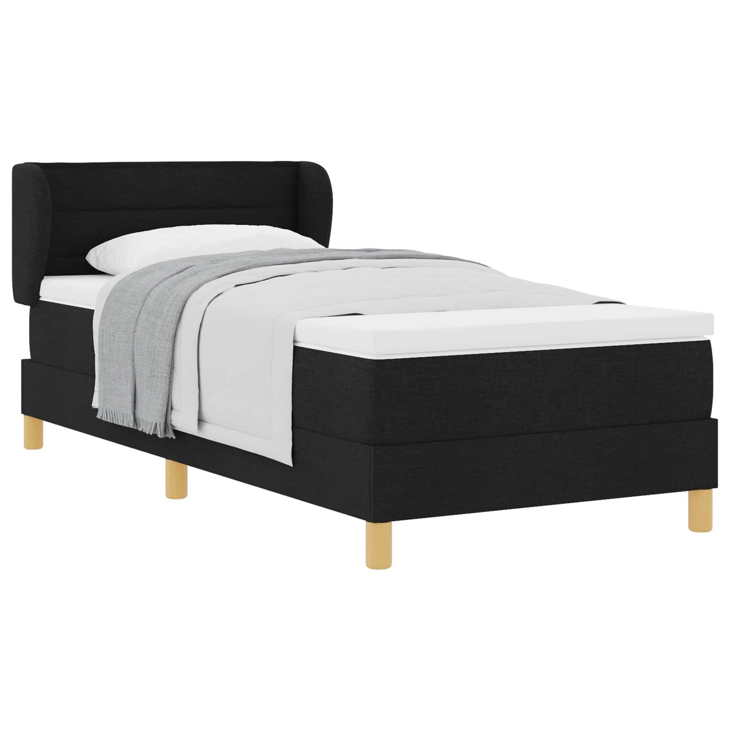vidaXL Κρεβάτι με ελατήρια με στρώμα Μαύρο 100 x 200 cm ύφασμα