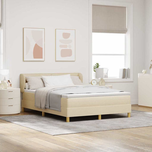 vidaXL Κρεβάτι με ελατήρια με στρώμα Κρεμ 140 x 200 cm ύφασμα