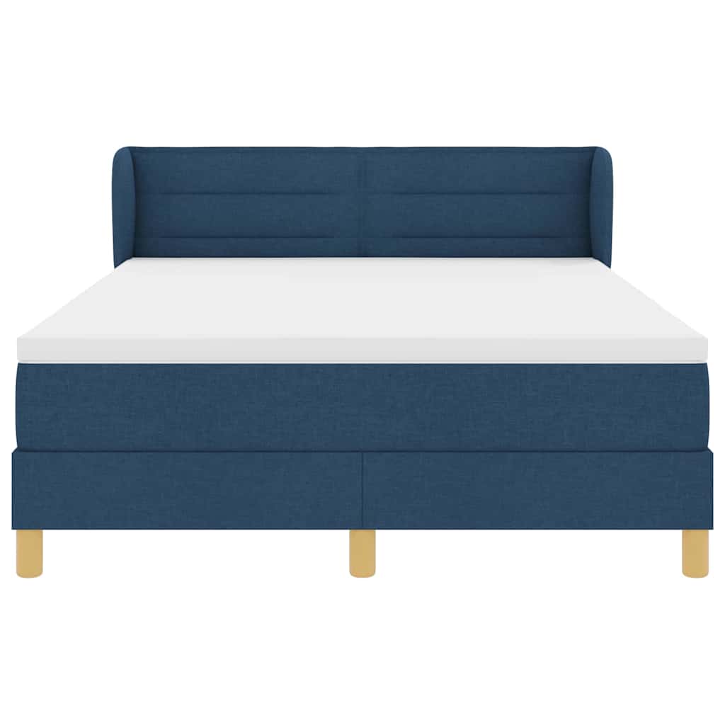vidaXL Κρεβάτι με ελατήρια με στρώμα Μπλε 140 x 200 cm ύφασμα