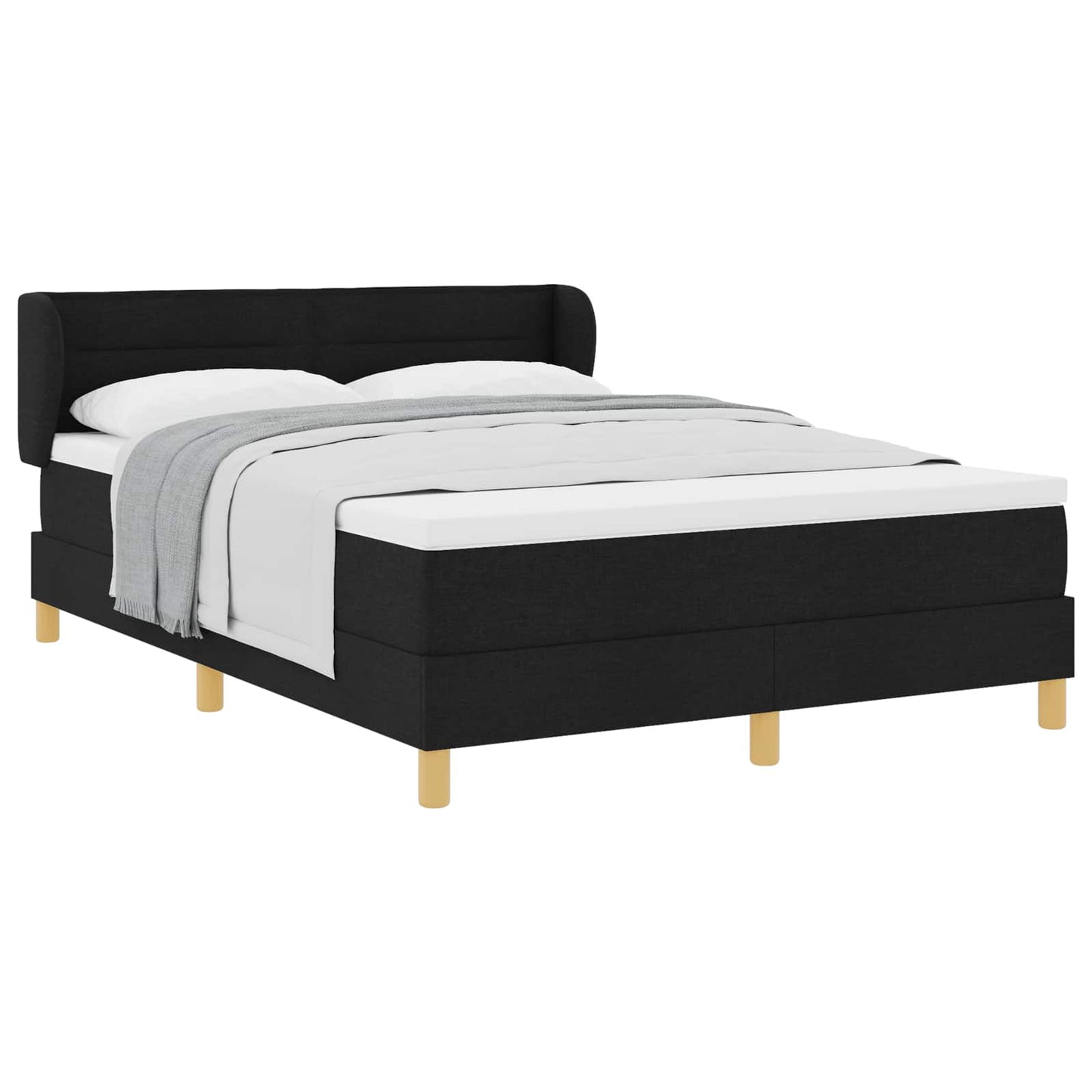 vidaXL Κρεβάτι με ελατήρια με στρώμα Μαύρο 160 x 200 cm ύφασμα