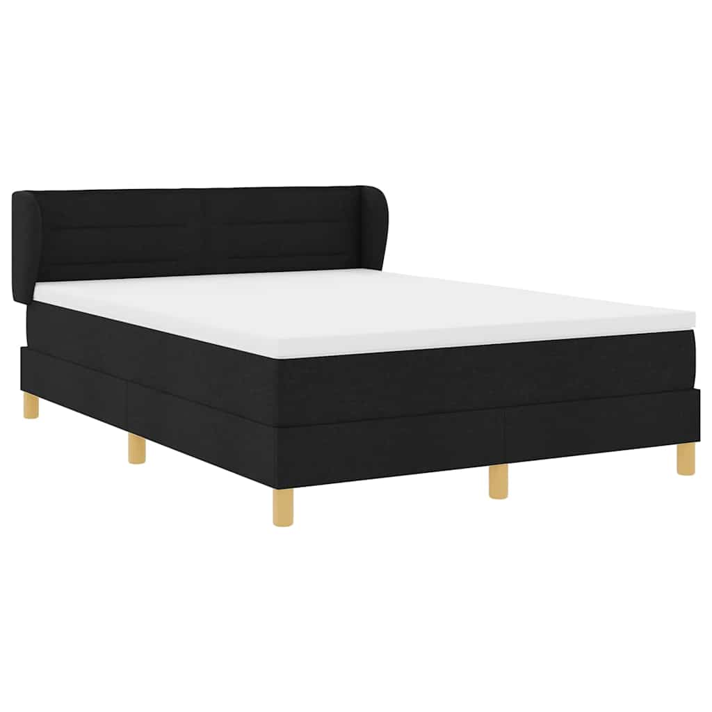 vidaXL Κρεβάτι με ελατήρια με στρώμα Μαύρο 160 x 200 cm ύφασμα