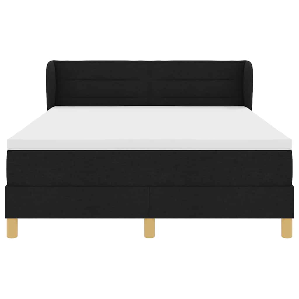 vidaXL Κρεβάτι με ελατήρια με στρώμα Μαύρο 160 x 200 cm ύφασμα