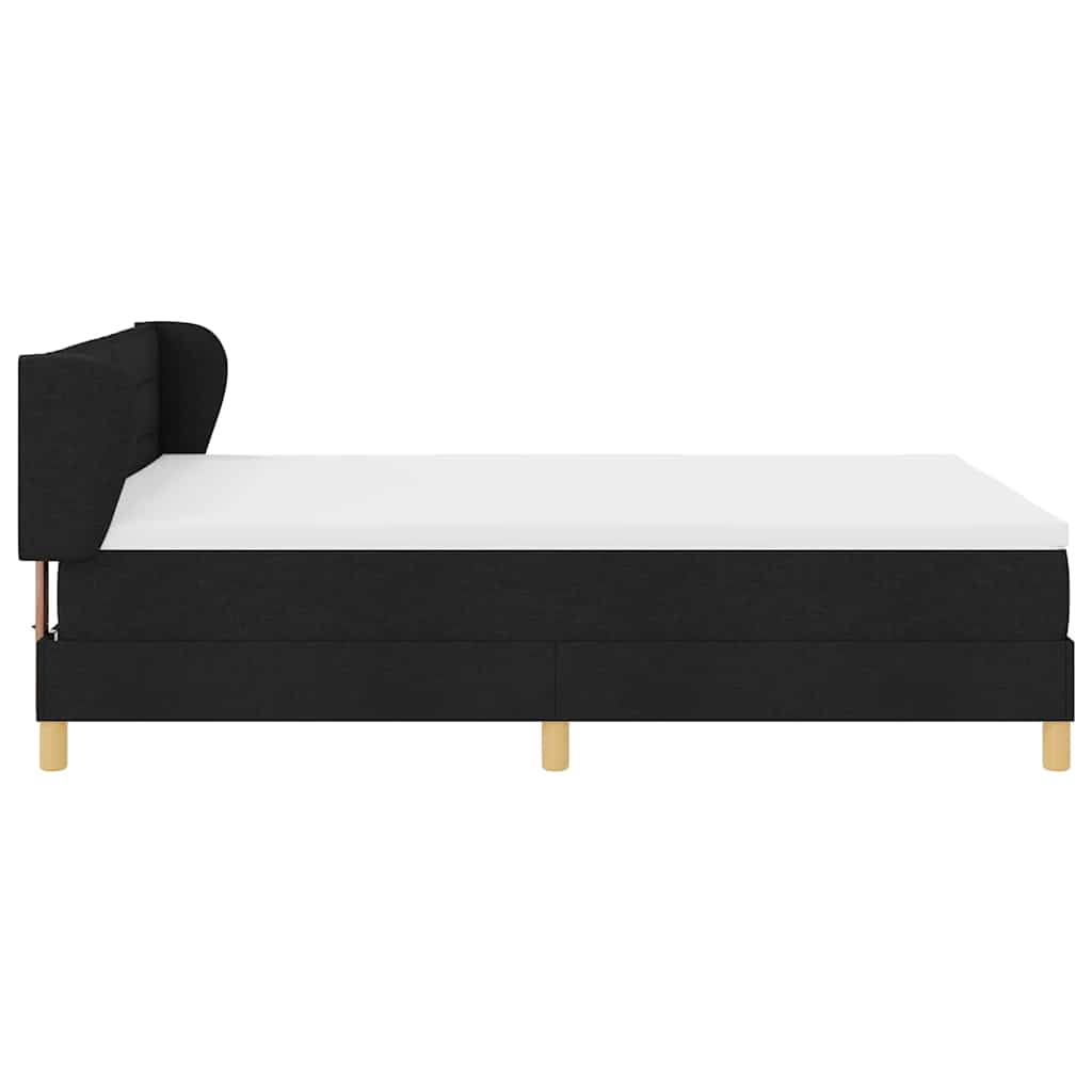 vidaXL Κρεβάτι με ελατήρια με στρώμα Μαύρο 160 x 200 cm ύφασμα