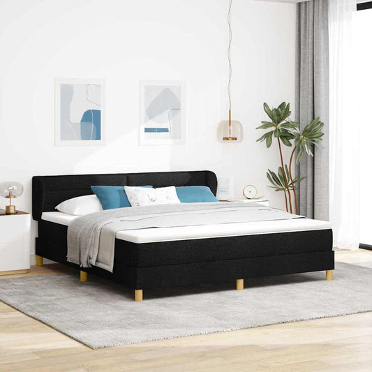 vidaXL Κρεβάτι με ελατήρια με στρώμα Μαύρο 180 x 200 cm ύφασμα