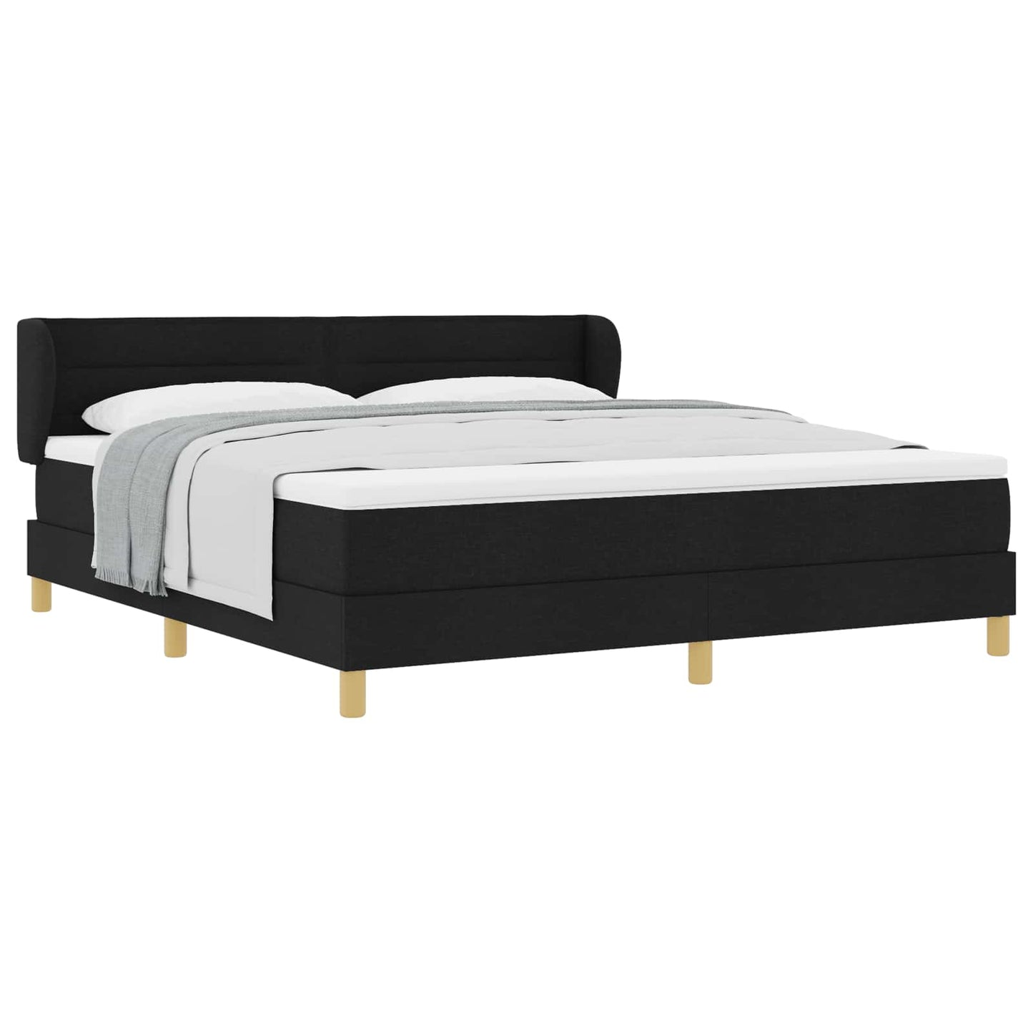 vidaXL Κρεβάτι με ελατήρια με στρώμα Μαύρο 180 x 200 cm ύφασμα