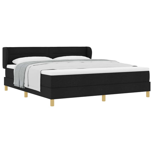 vidaXL Κρεβάτι με ελατήρια με στρώμα Μαύρο 180 x 200 cm ύφασμα