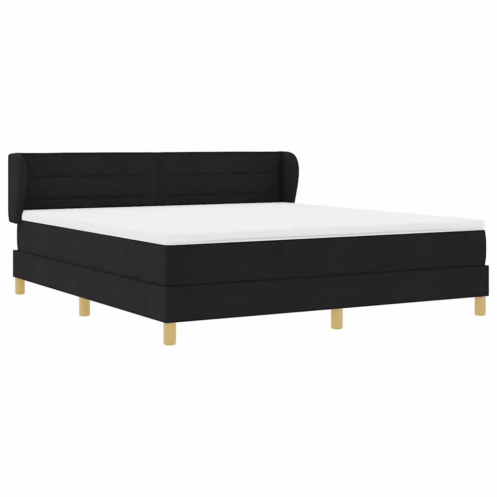 vidaXL Κρεβάτι με ελατήρια με στρώμα Μαύρο 180 x 200 cm ύφασμα